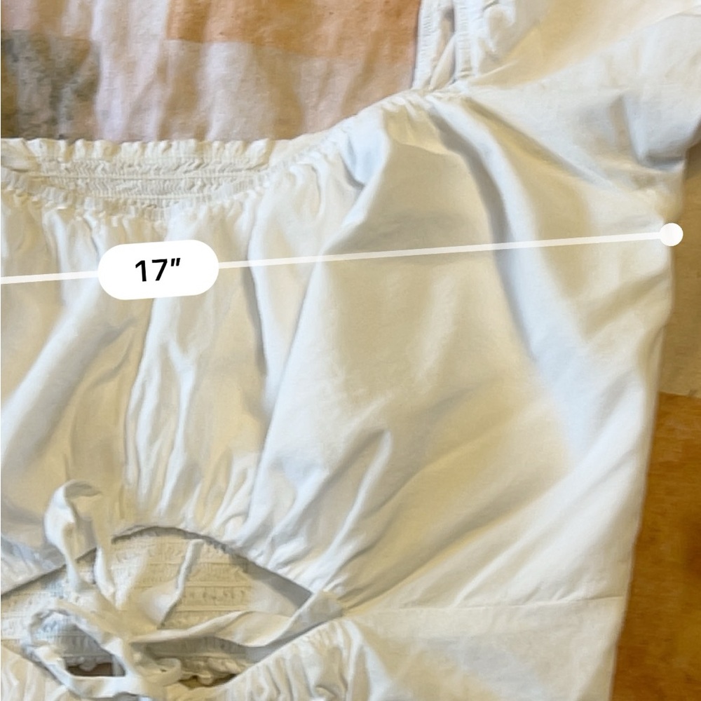 Reformation Pimenta White Off-Shoulder Tie-Front Cutout Crop Top 10 - Picture 9 of 10
